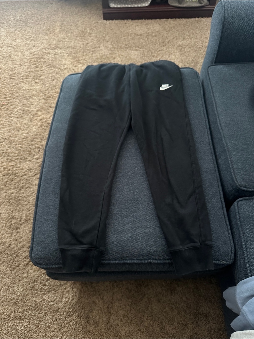 Nike Black Joggers with White Swoosh